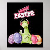 Dinosaur Say Happy Easter Premium Tri-blend Poster (Voorkant)