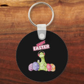 Dinosaur Say Happy Easter Premium Tri-blend  Sleutelhanger (Voorkant)