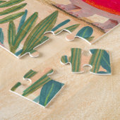 Dinosaur schattig prehistorisch oerwoud kind legpuzzel (Zijkant)