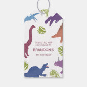 Dinosaur Schattige Dino Kind Verjaardagsfeest Cadeaulabel (Voorkant)