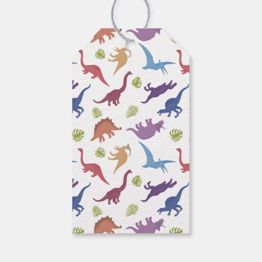 Dinosaur Schattige Dino Kind Verjaardagsfeest Cadeaulabel (Achterkant)
