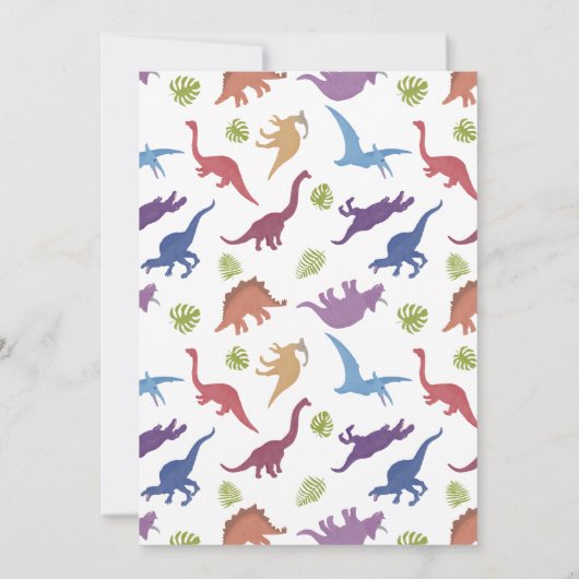Dinosaur Schattige Dino Kind Verjaardagsfeest Kaart (Achterkant)