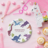 Dinosaur Schattige Dino Kind Verjaardagsfeest Papieren Bordje (Feest)