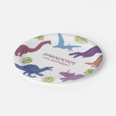 Dinosaur Schattige Dino Kind Verjaardagsfeest Papieren Bordje (Gekanteld)