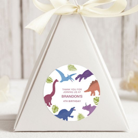 Dinosaur Schattige Dino Kind Verjaardagsfeest Ronde Sticker
