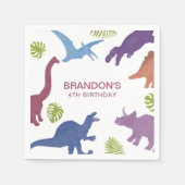 Dinosaur Schattige Dino Kind Verjaardagsfeest Servet (Voorkant)