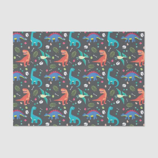 Dinosaur Seamless Pattern, Dinosaur Seamless Patte Tissuepapier (Voorkant)