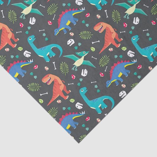 Dinosaur Seamless Pattern, Dinosaur Seamless Patte Tissuepapier (Detail)