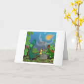 Dinosaur Selfie Funny Comic Kaart (Gele Bloem)