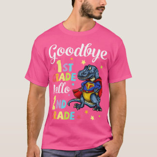 Dinosaur Senior Student Vaarwel 1ste graad Hallo 2 T-shirt