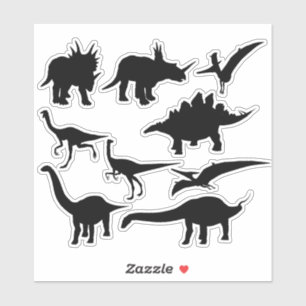 Dinosaur Shapes Prehistorische Paleontologie Sticker