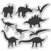 Dinosaur Shapes Prehistorische Paleontologie Sticker (Voorkant)