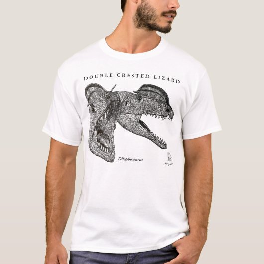 Dinosaur Shirt Dilophosaurus Gregory Paul (Voorkant)