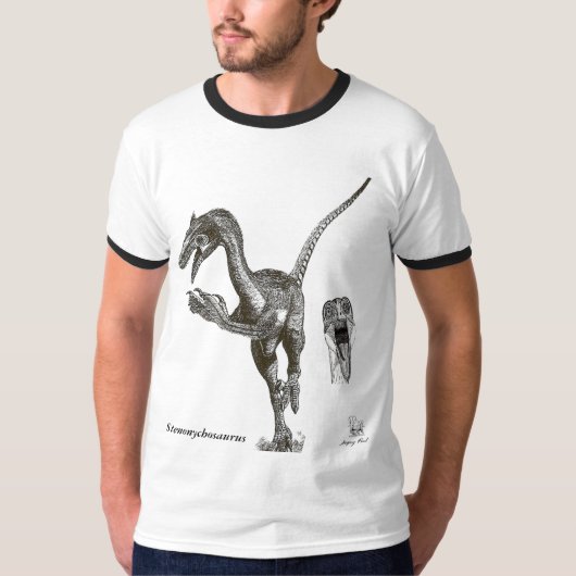 Dinosaur Shirt Stenonychosaurus Troodon Greg Paul (Voorkant)
