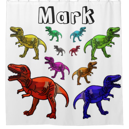 Dinosaur Shower Curtain Douchegordijn (Voorkant)