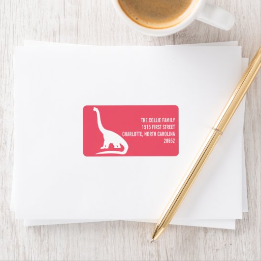 Dinosaur Silhouet Adreslabel Etiket (Insitu)