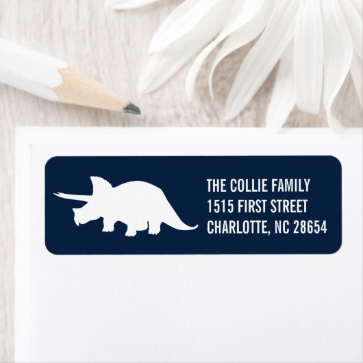 Dinosaur Silhouet retour adreslabel Etiket (Insitu)