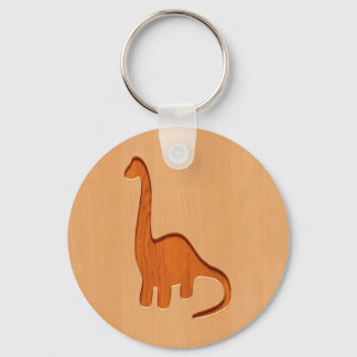 Dinosaur silhouette, gegraveerd op houten ontwerpe sleutelhanger