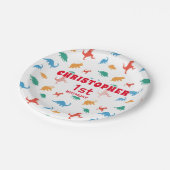 Dinosaur Silhouette verjaardagspapier borden Papieren Bordje (Gekanteld)