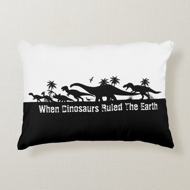 Dinosaur Silhouettes Accent Kussen (Voorkant)