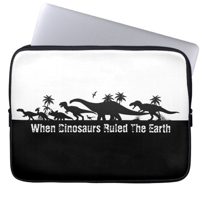 Dinosaur Silhouettes Laptop Sleeve (Voorkant)