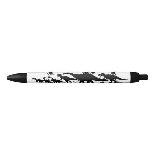 Dinosaur Silhouettes Zwarte Inkt Pen (Voorkant)