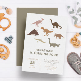 Dinosaur Simple Minimalist Boy Birthday Party Kaart