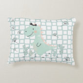 Dinosaur Simple Scandinavian Child Design Accent Kussen (Achterkant)