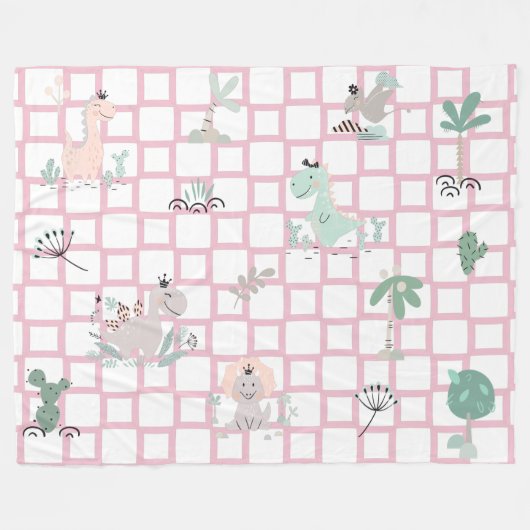 Dinosaur Simple Scandinavian Child Design Fleece Deken (Voorkant (Horizontaal))