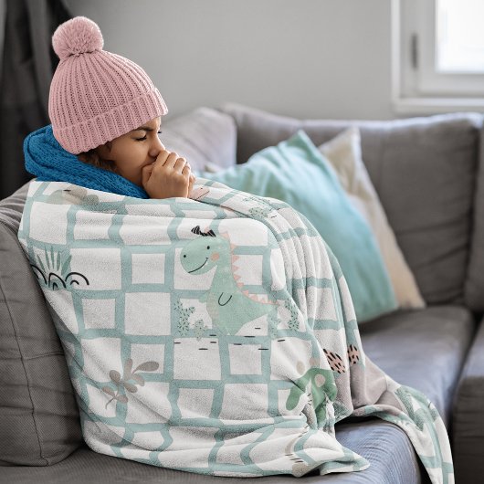 Dinosaur Simple Scandinavian Child Design Fleece Deken