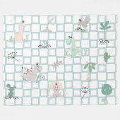 Dinosaur Simple Scandinavian Child Design Fleece Deken (Voorkant (Horizontaal))