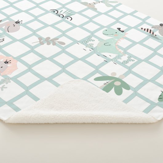 Dinosaur Simple Scandinavian Child Design Sherpa Deken (3/4)