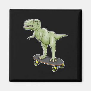 Dinosaur Skateboarden T-rex Dino Dinosaurus  Magneet