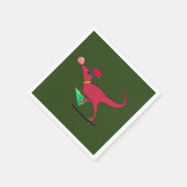 Dinosaur Skater Kerstmis Servet (Hoek)
