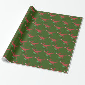 Dinosaur Skater Santa Hat Cadeaupapier (Uitgerold)