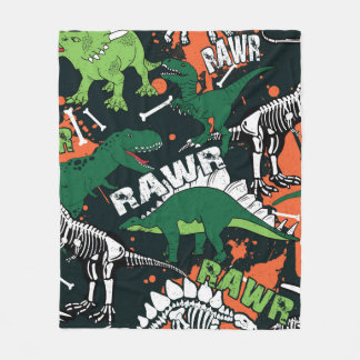 Dinosaur skelet. grijppatroon fleece deken