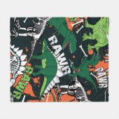 Dinosaur skelet. grijppatroon fleece deken (Voorkant (Horizontaal))