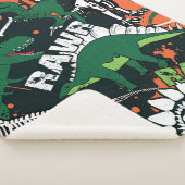 Dinosaur skelet.  grijppatroon sherpa deken (3/4)