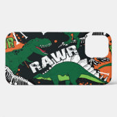 Dinosaur skelet, grunge naadloos patroon. Case-Mate iPhone case (Achterkant (horizontaal))