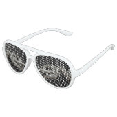 Dinosaur Skeleton Adult Retro Party Shades, White Aviator Zonnebril (Gekanteld)