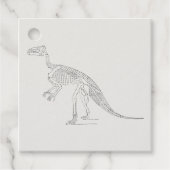 Dinosaur Skeleton Art Bedankjes Labels (Voorkant)