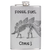 Dinosaur Skeleton Fossil Fuel on Aluminium Design Heupfles (Voorkant)