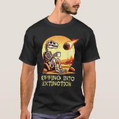 Dinosaur Skeleton Fun Snipping In Extinction Mete T-shirt (Voorkant)