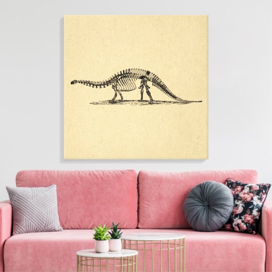 Dinosaur Skeleton kunst Canvas Afdruk (Insitu (Woonkamer))