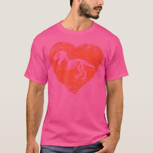 Dinosaur Skeleton Shirt Love T Rex Red Heart Gift