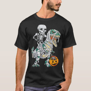 Dinosaur Skeleton Trex Scary Pumpkin for Boys Kind T-shirt