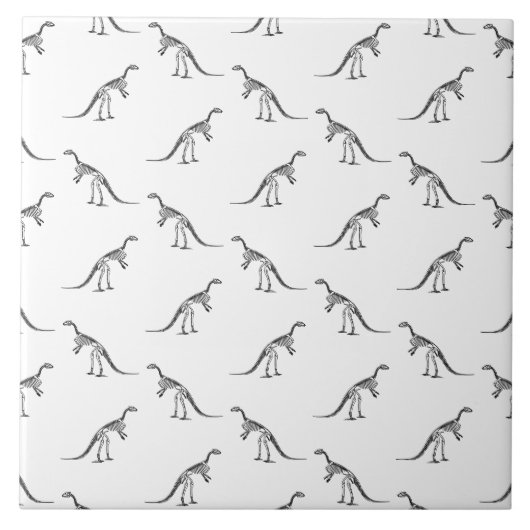 Dinosaur Skeletons Pattern CUSTOM ACHTERGROUND COL Tegeltje (Voorkant)