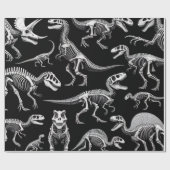 Dinosaur Skeletons Witte Fossiele Botten Cadeaupapier (Vlak)