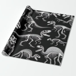 Dinosaur Skeletons Witte Fossiele Botten Cadeaupapier