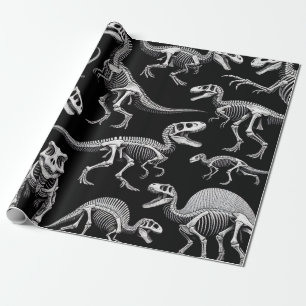 Dinosaur Skeletons Witte Fossiele Botten Cadeaupapier